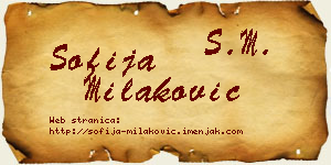 Sofija Milaković vizit kartica
